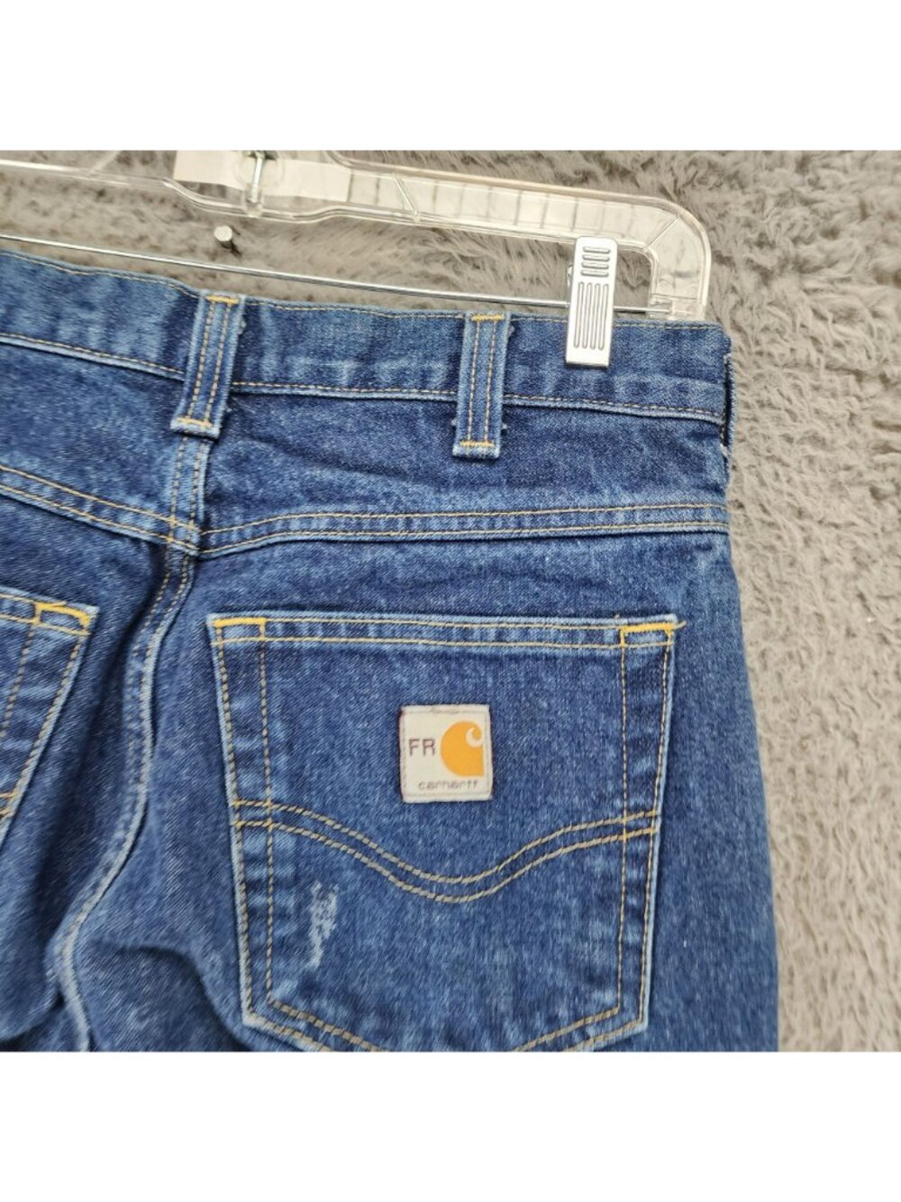 Carhartt Jeans Mens 30x32 Blue Cotton Denim Bootcut Fire Resistant *Read* - Picture 12 of 16
